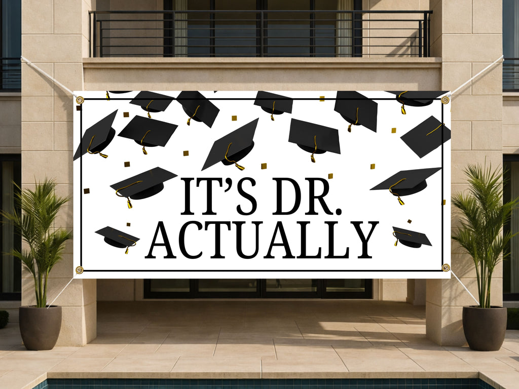 Doctor Graduation Banner, Dr Grad Party Sign, PhD Photo Backdrop