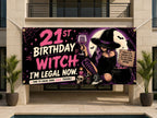Funny 21st Birthday Banner, Birthday Witch Party Sign, Halloween Backdrop
