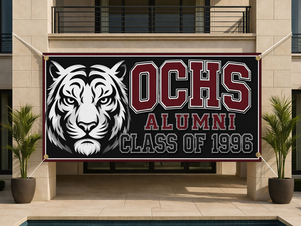 Custom Alumni Reunion Banner, Personalized Class Reunion Sign, Mascot Photo Backdrop
