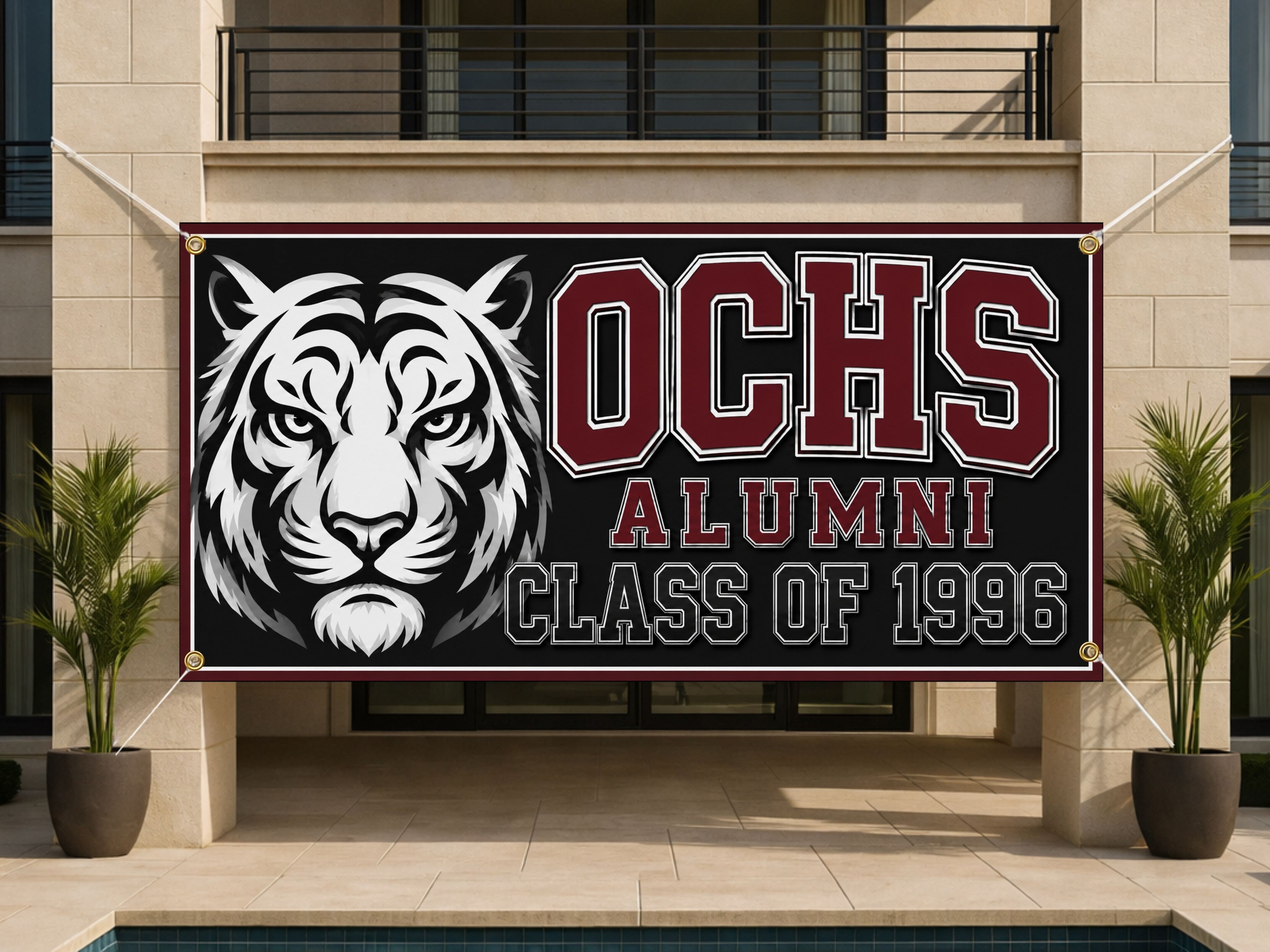 Custom Alumni Reunion Banner, Personalized Class Reunion Sign, Mascot Photo Backdrop