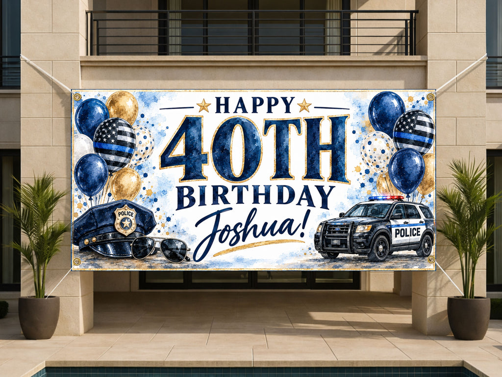 Police 40th Birthday Banner