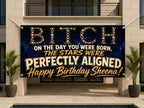 Funny Birthday Banner, Stars Aligned Party Sign, Photo Backdrop