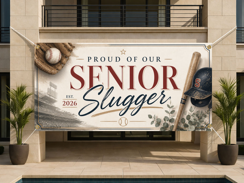 Senior Baseball Banner, Graduation Party Sign, Athlete Photo Backdrop