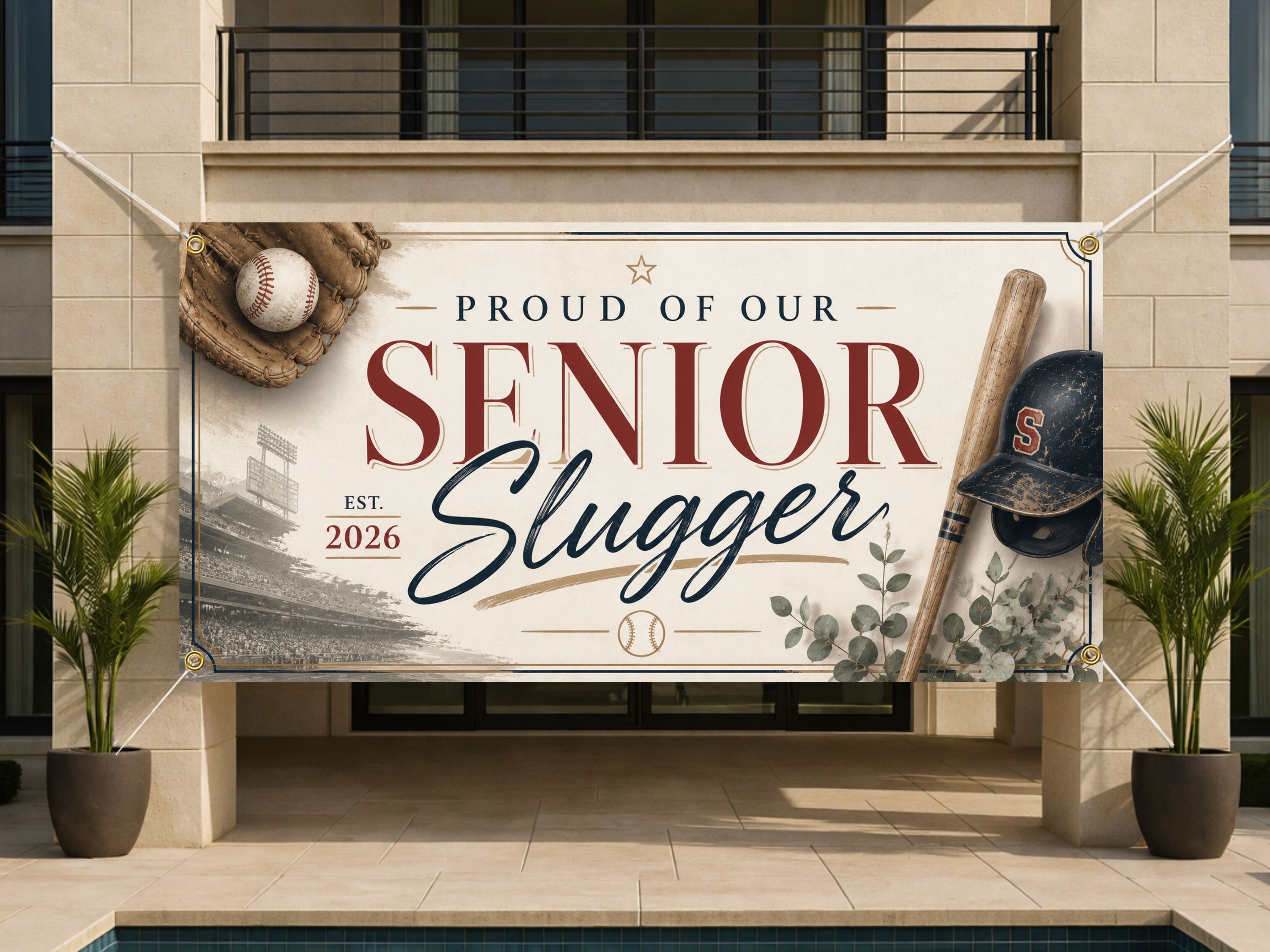 Senior Baseball Banner, Graduation Party Sign, Athlete Photo Backdrop