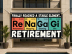 Funny Retirement Banner, Stable Element Retirement Sign, Party Backdrop