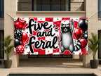 5 Year Old Funny Raccoon Fifth Birthday Banner, Turning 5 Birthday Decor