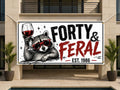 Raccoon 40th Birthday Banner