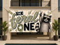 Raccoon 1st Birthday Banner