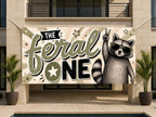 Feral One Birthday Banner, Funny Raccoon First Birthday Sign for 1st Birthday Party