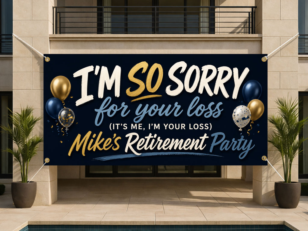 Funny Retirement Banner, Coworker Farewell Sign, Office Party Backdrop