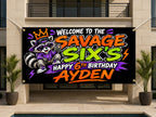 Raccoon 6th Birthday Banner