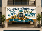 Funny Retirement Banner, Coworker Farewell Sign, Office Party Decor