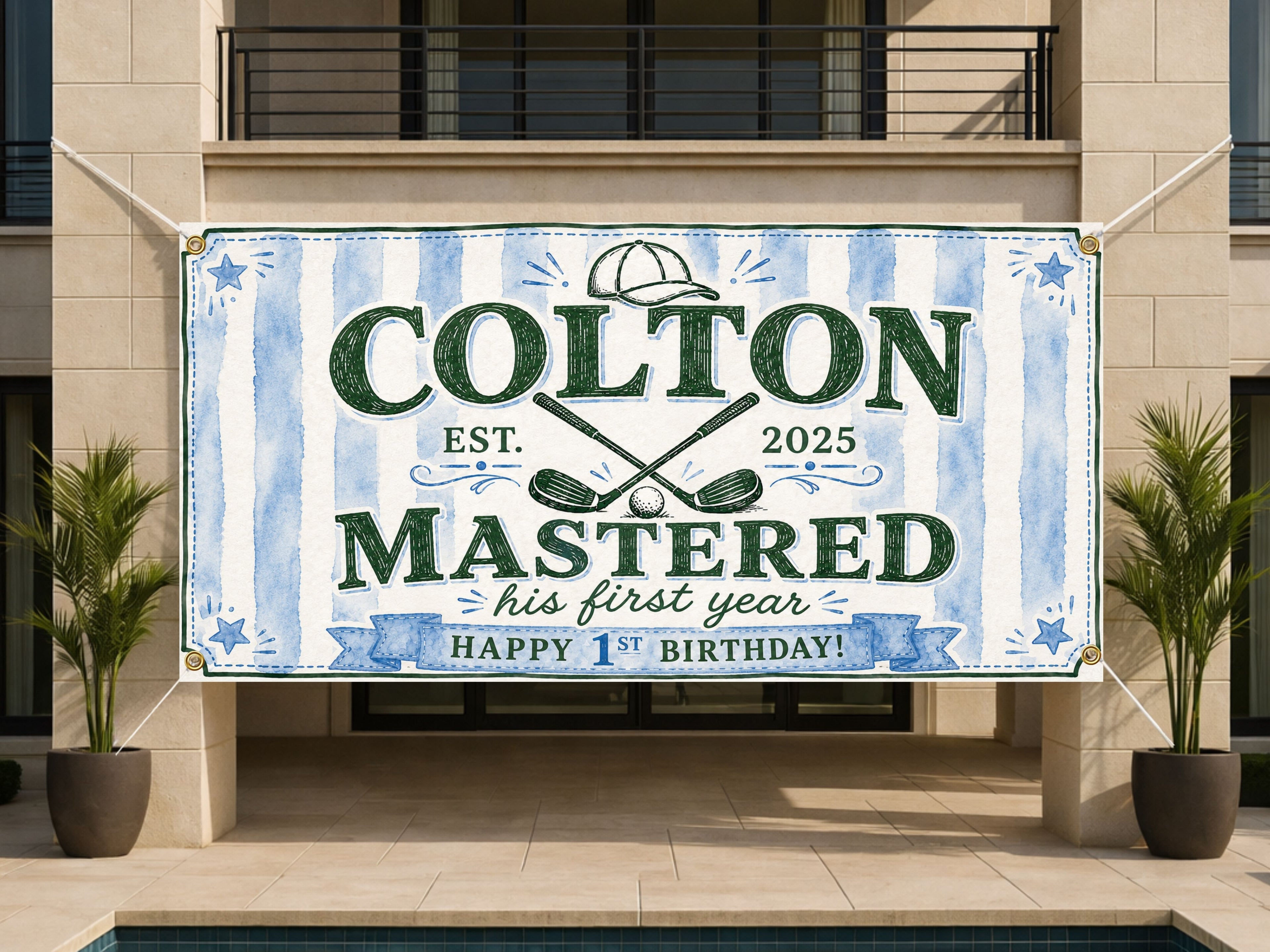 Golf 1st Birthday Banner