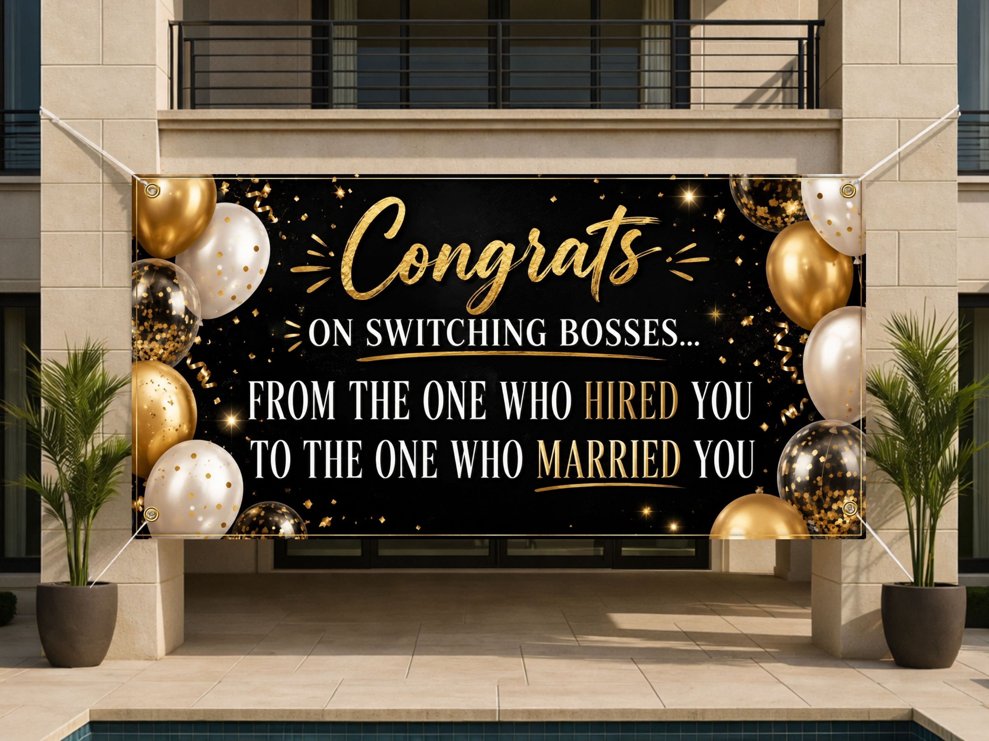 Funny Retirement Banner for Husband | Coworker Retirement Party Decor