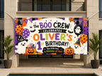 Personalized 1st Birthday Banner, Boo Crew Ghost Party Sign, Halloween Backdrop