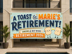 Retirement Party Banner, Funny Toast Farewell Sign, Office Backdrop