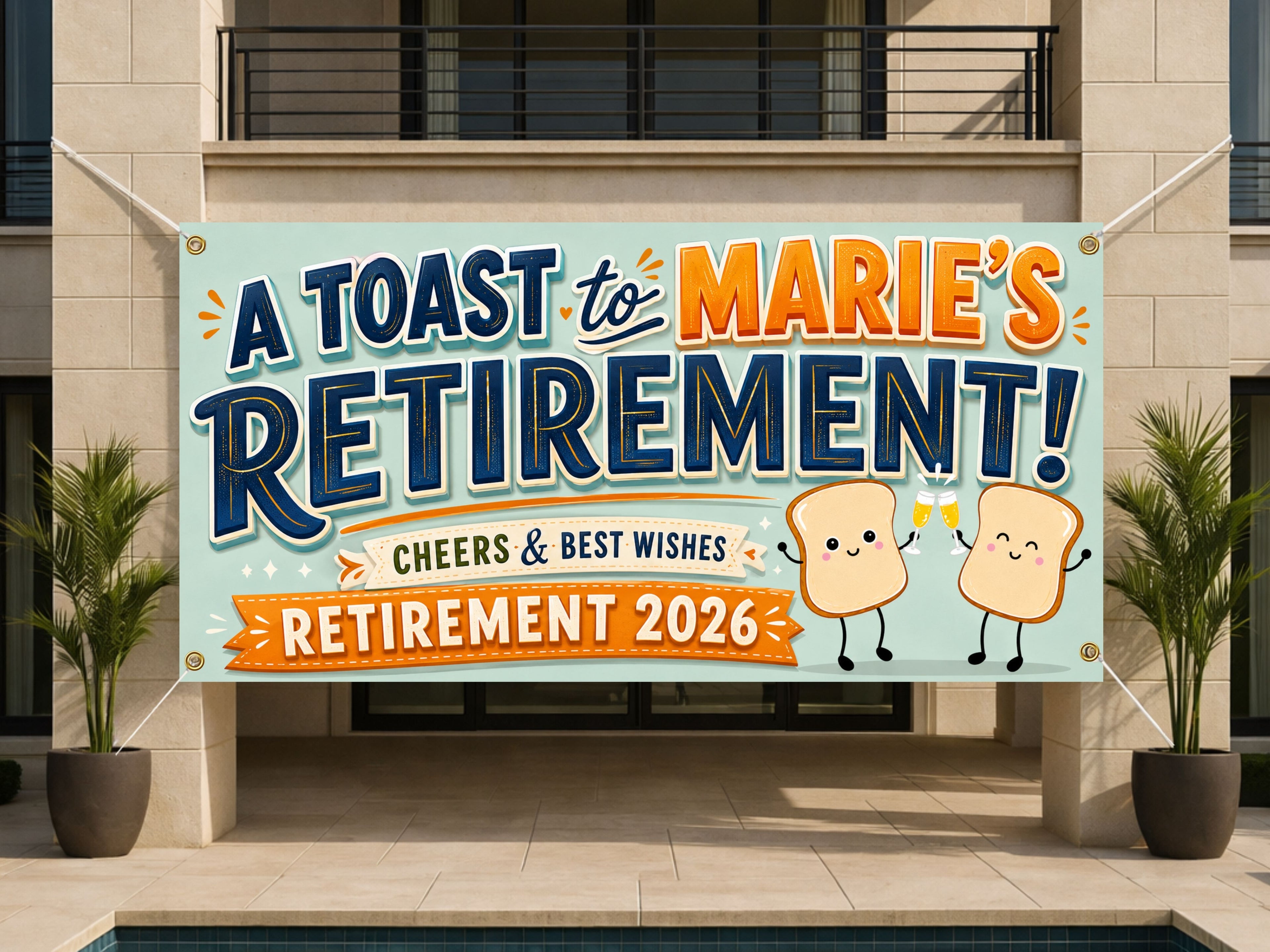 Retirement Party Banner, Funny Toast Farewell Sign, Office Backdrop
