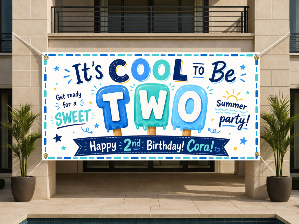 Popsicle 2nd Birthday Banner