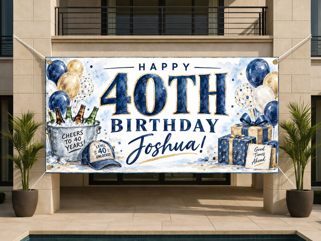 Cheers 40th Birthday Banner