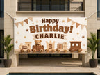 3rd Birthday Banner, Wooden Train Party Sign, Personalized Kids Birthday Banner