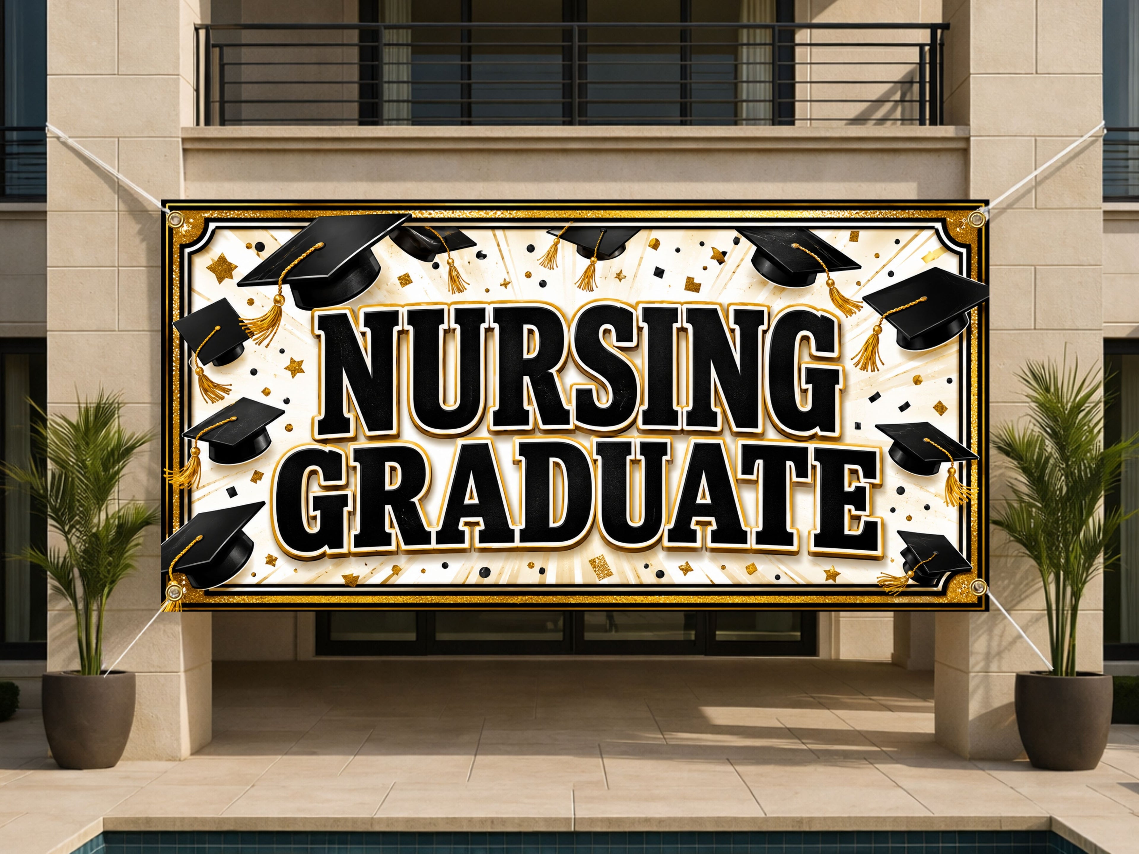Nursing Graduation Banner, Nurse Party Sign, Photo Backdrop