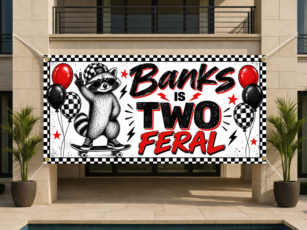 Skateboard 2nd Birthday Banner