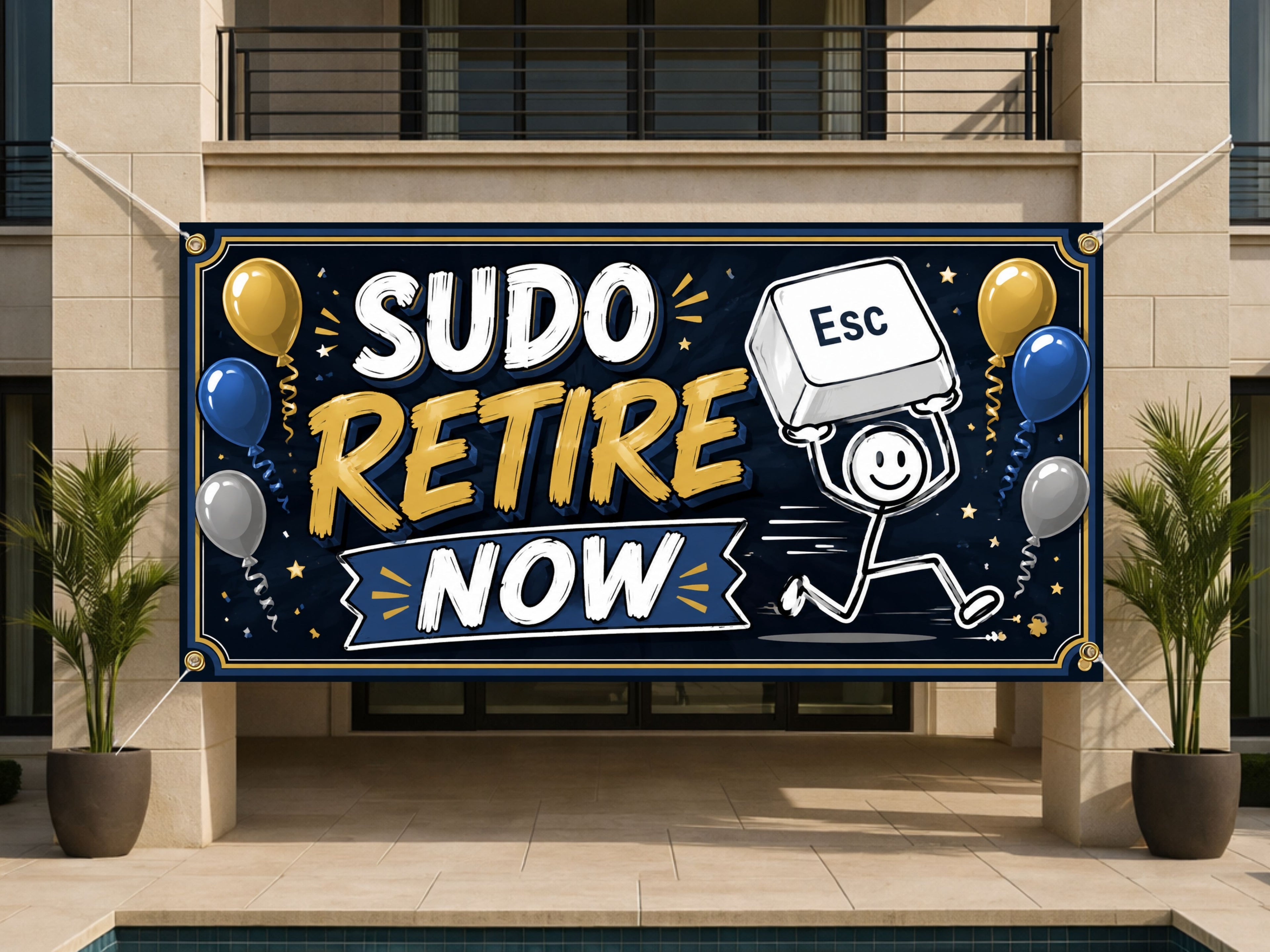 Funny Programmer Retirement Banner