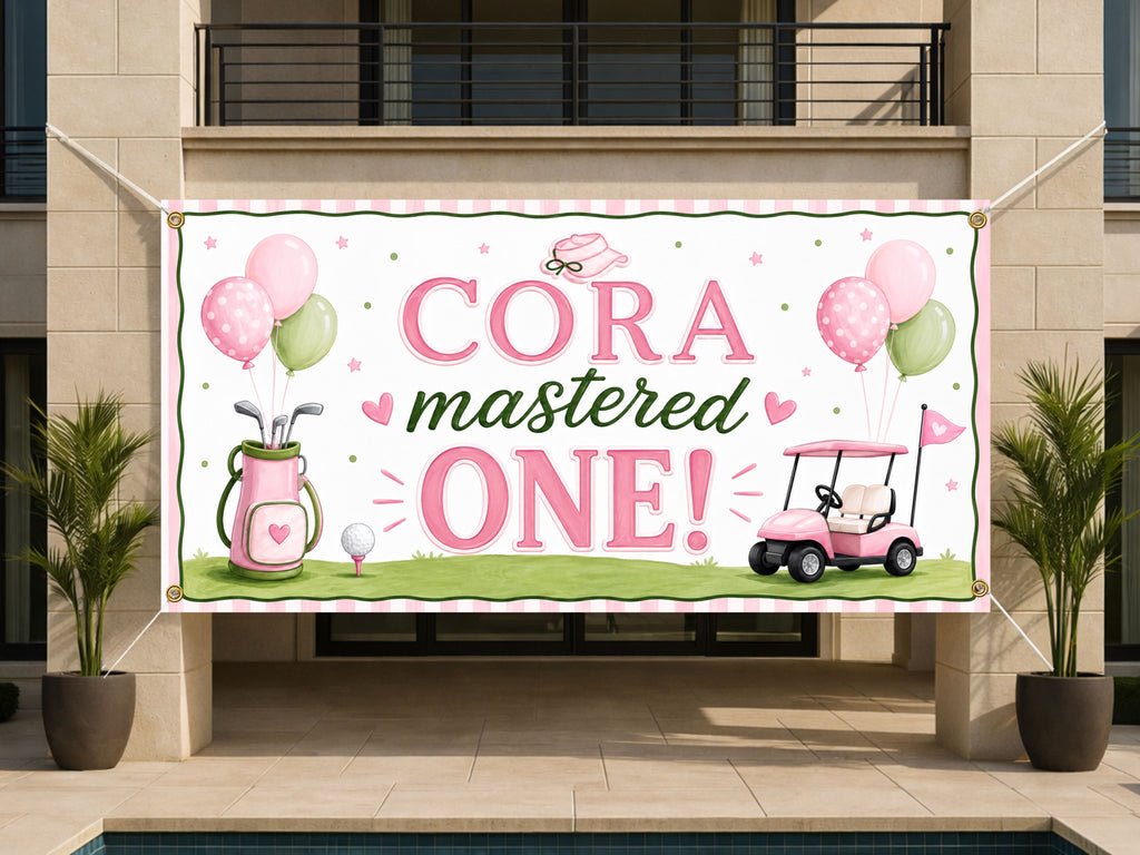 Golf 1st Birthday Banner