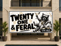 Raccoon 21st Birthday Banner