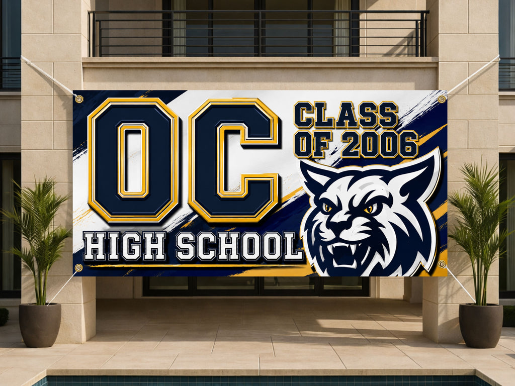 Custom High School Reunion Banner, Personalized Alumni Banner, Varsity Photo Backdrop