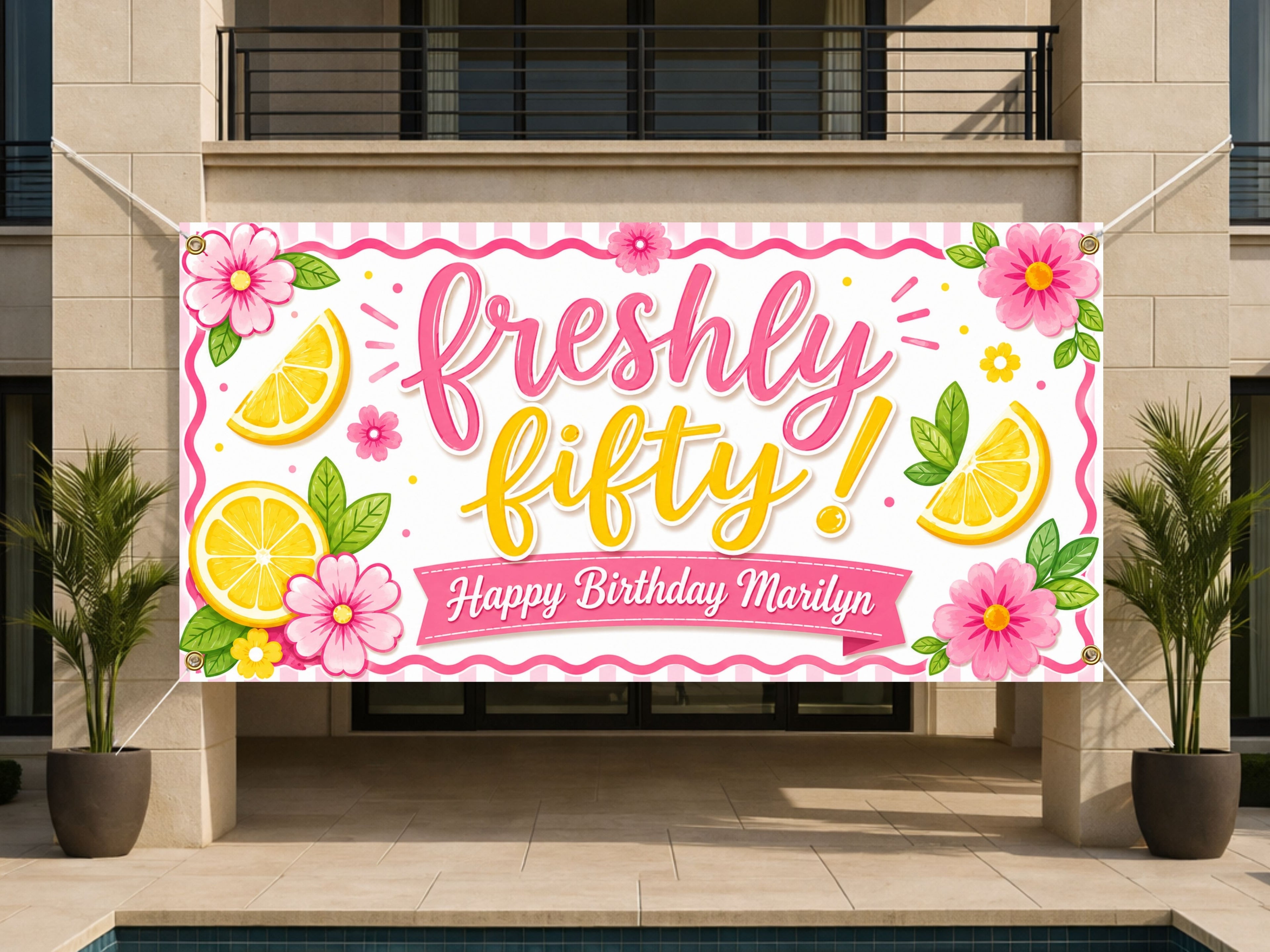 Freshly Fifty Birthday Banner