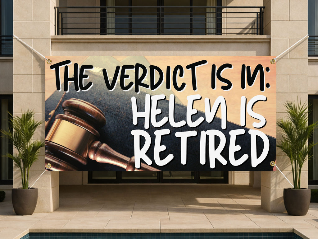 Funny Retirement Banner, Judge Retirement Party Sign, Courtroom Decor