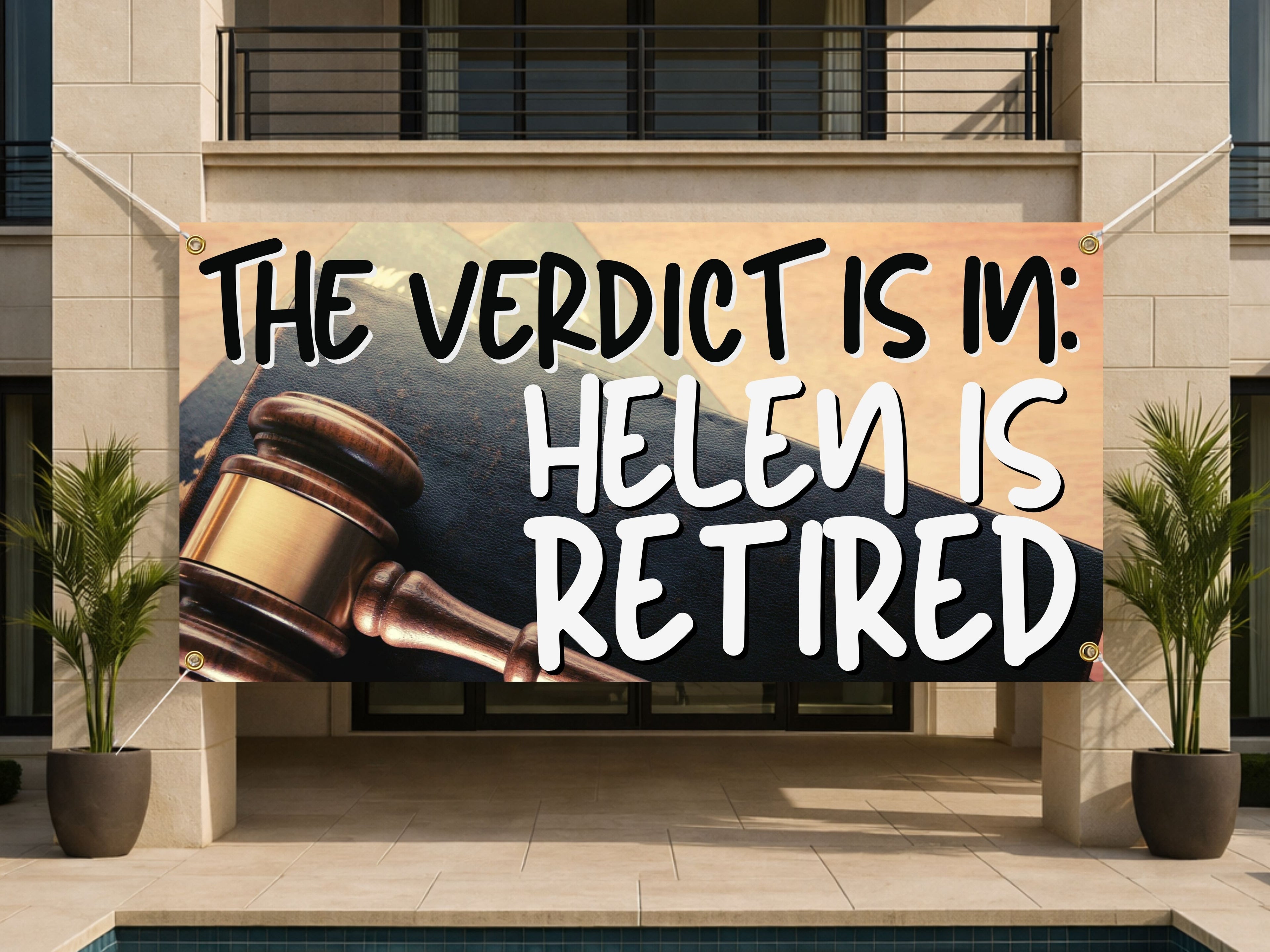 Funny Retirement Banner, Judge Retirement Party Sign, Courtroom Decor