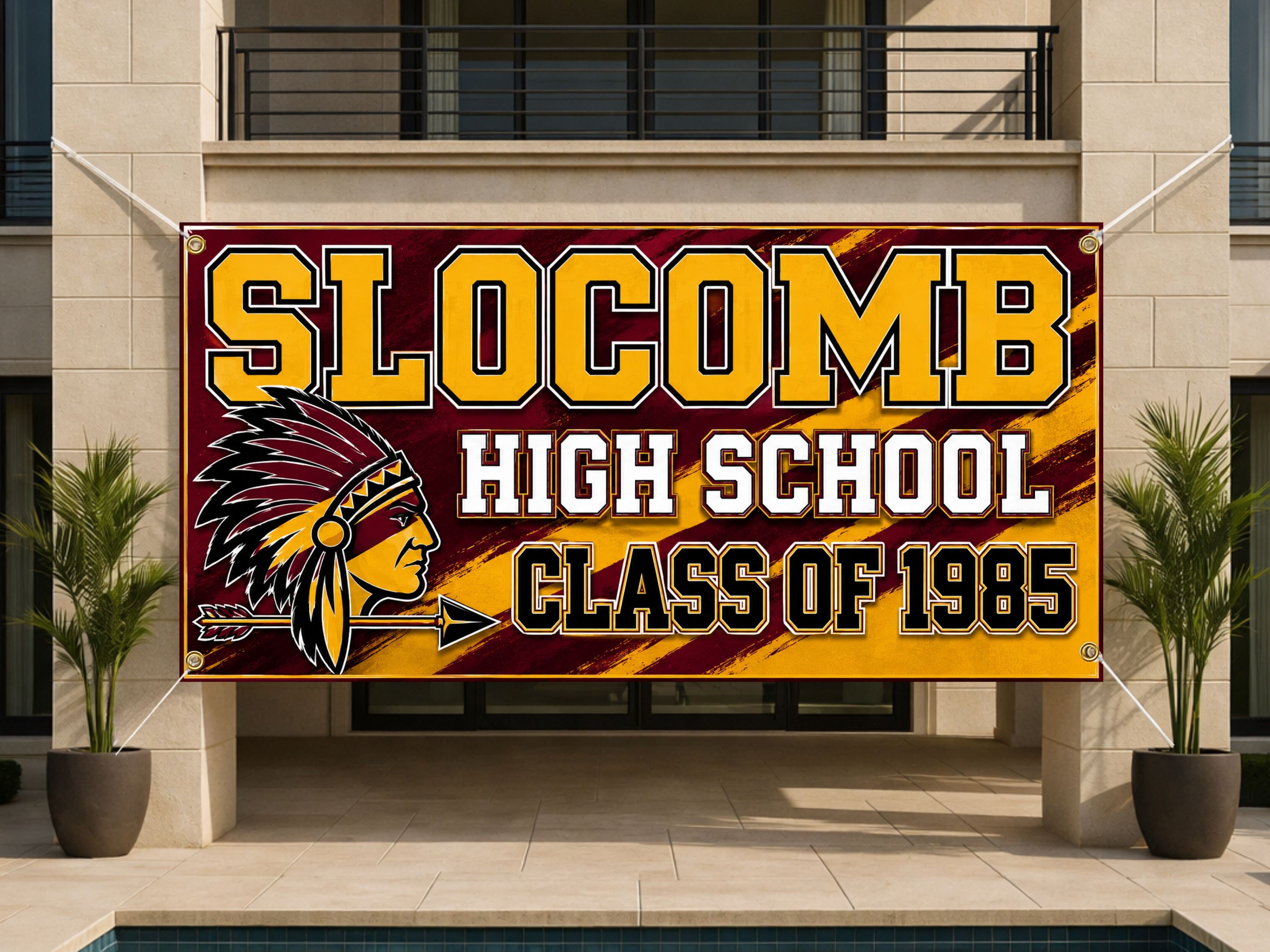 Custom High School Reunion Banner, Personalized Alumni Backdrop, Mascot Party Sign