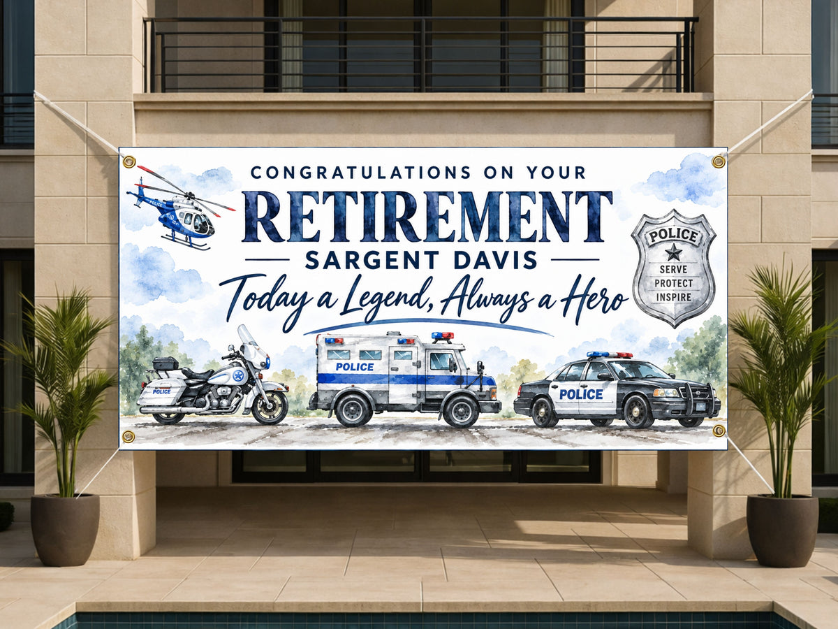 Police Hero Retirement Banner
