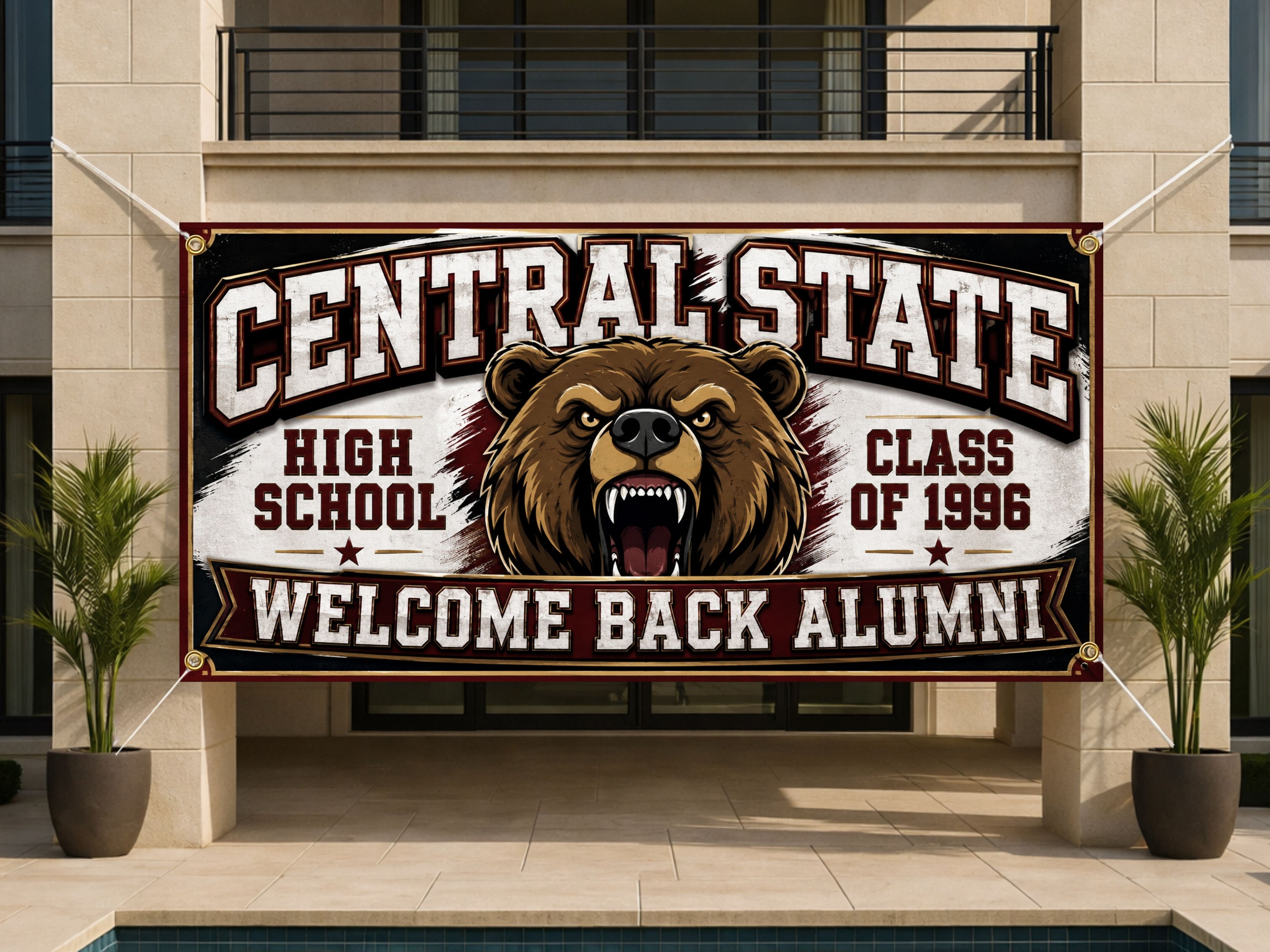 Bear Reunion Banner, High School Reunion Sign, Alumni Photo Backdrop
