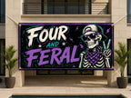 Skeleton 4th Birthday Banner