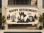 Funny Retirement Banner, Raccoon Retirement Sign, Farewell Party Backdrop
