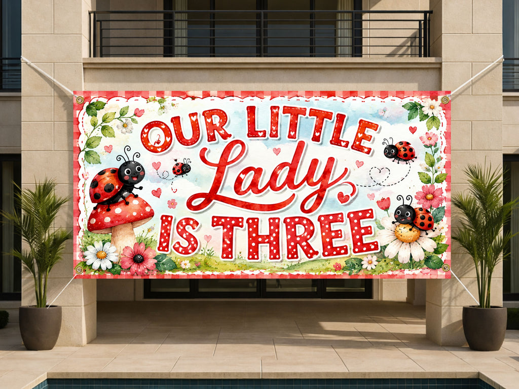 Ladybug 3rd Birthday Banner