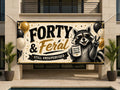 Raccoon 40th Birthday Banner