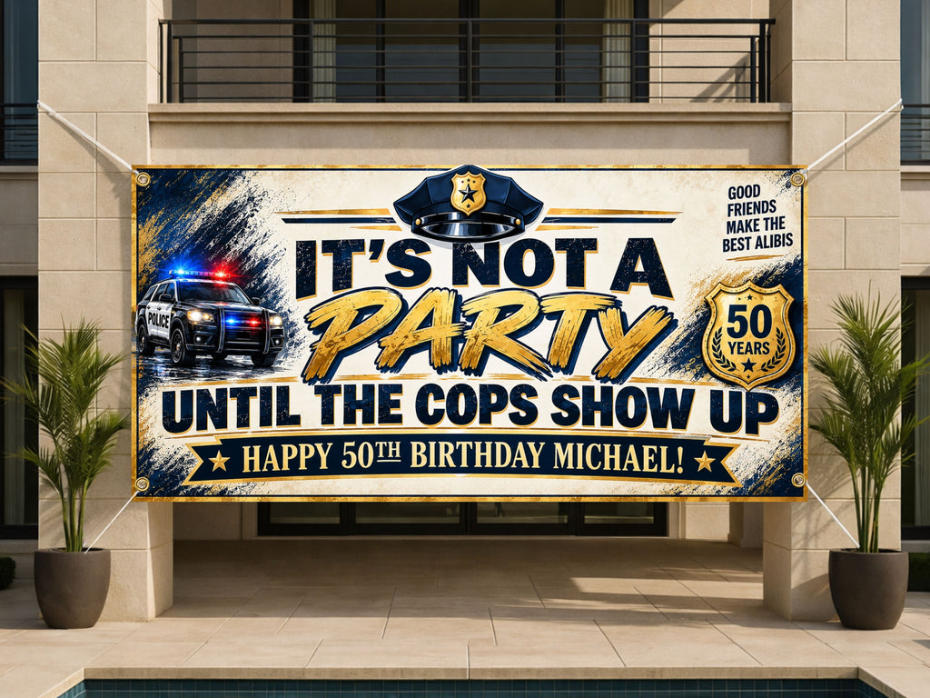 Police 50th Birthday Banner