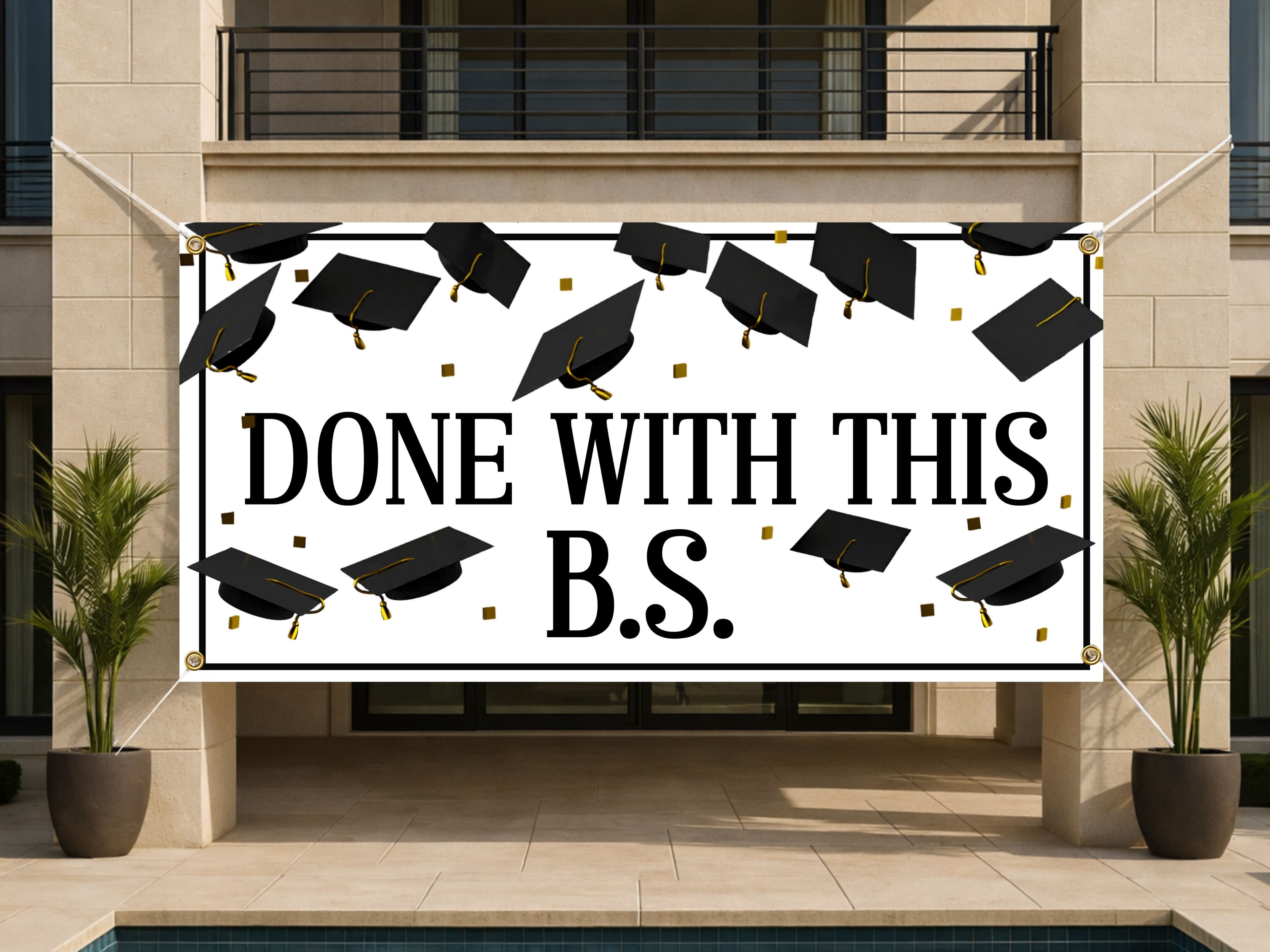 Bachelor of Science Graduation Banner, BS Grad Party Sign, College Photo Backdrop