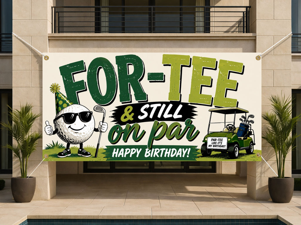 40th Birthday Banner, Golf Party Sign, Par Tee Photo Backdrop