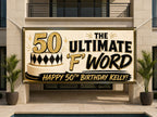 Funny 50th Birthday Banner, F Word Party Sign, Women Backdrop