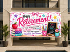 Teacher Retirement Banner, Retirement Party Sign, School Farewell Decor
