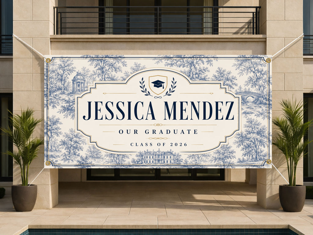 Graduation Banner, Personalized Grad Party Sign, Custom Name Backdrop