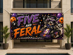 Raccoon 5th Birthday Banner