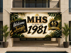 Jungle Reunion Banner, Class Reunion Sign, Alumni Photo Backdrop