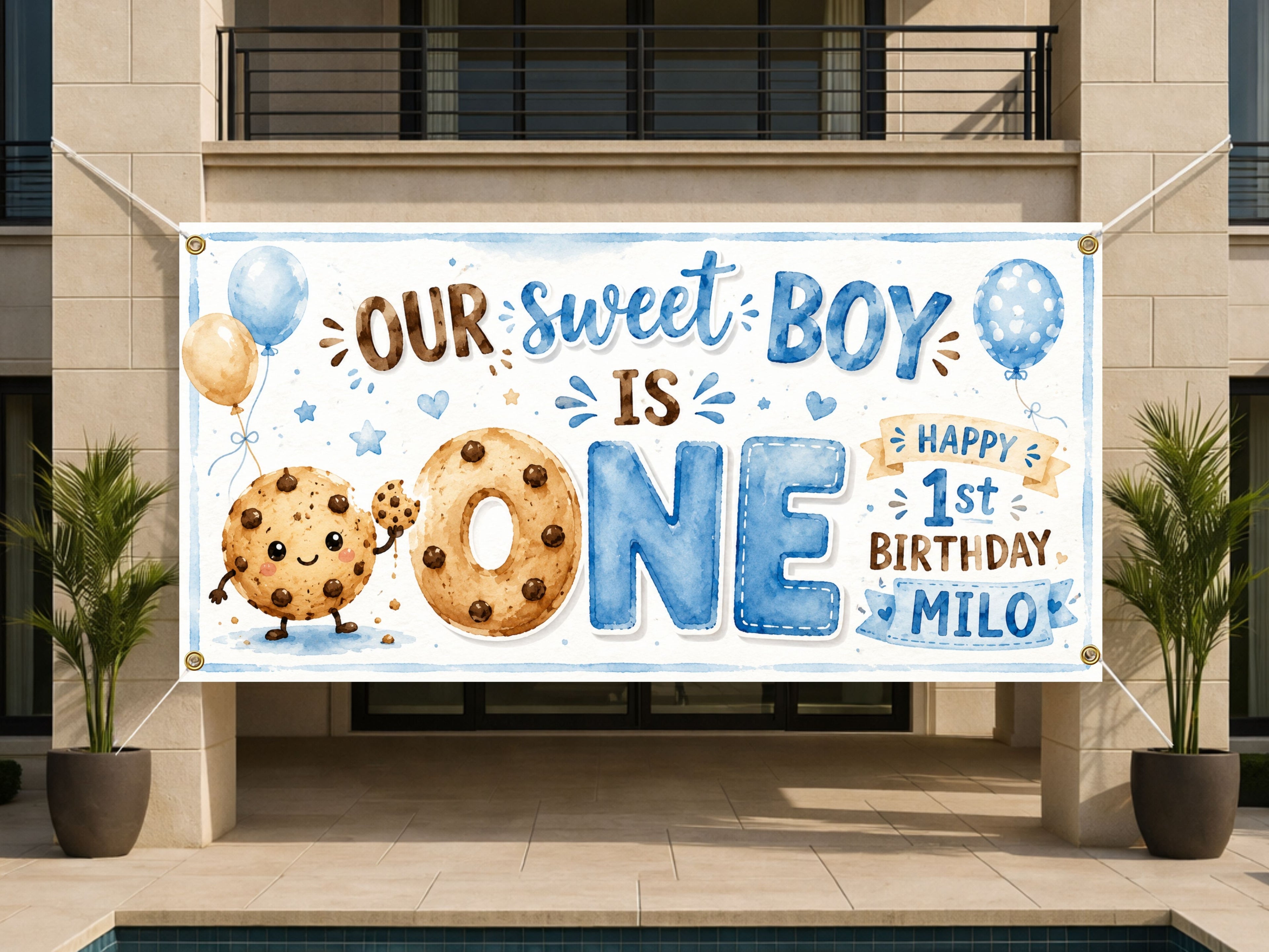 Cookie 1st Birthday Banner