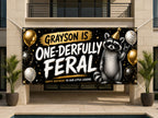 1st Birthday Banner, One Derfully Feral Party Backdrop, Funny Raccoon Sign